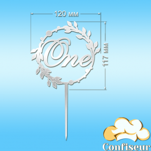 Топпер "One" №12 (білий акрил)