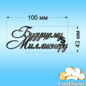 Топпер "Будущему миллионеру"-1 (черный акрил) Топпер "Будущему миллионеру"-1 (черный акрил)