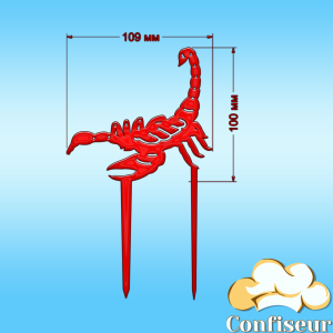 Топпер "Скорпіон"-1 (червоний акрил) Топпер "Скорпіон"-1 (червоний акрил)