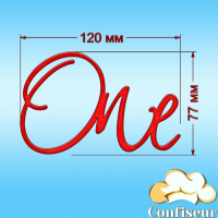 Топпер "One" №11 (червоний акрил)