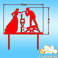 Topper "Wedding-9" (red acrylic)