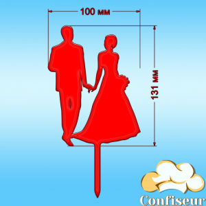 Topper "Wedding-2" (red acrylic)