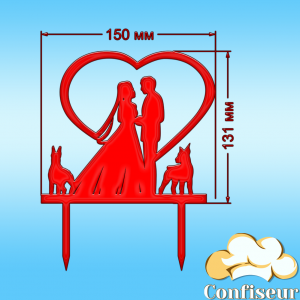 Topper "Wedding-11" (red acrylic)