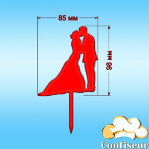 Topper "Wedding-3" (red acrylic)