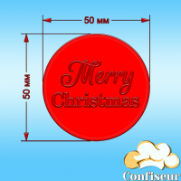 Топпер "Merry Christmas"-4 (красный акрил)