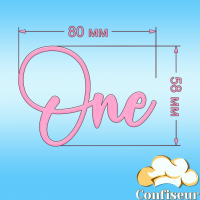 Топпер "One" №10 (рожевий перламутр акрил)