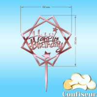Топпер "Happy Birthday" №2 (рожевий золотий акрил) Топпер "Happy Birthday" №2 (рожевий золотий акрил)