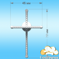 Topper "Cross" -1 (silver acrylic)