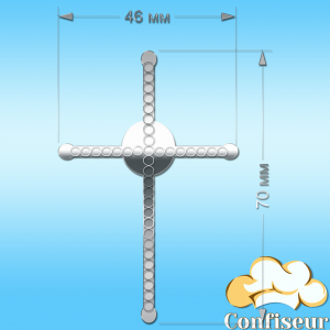 Topper "Cross" -1 (silver acrylic)