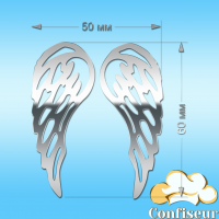 Topper "Wings" (silver acrylic)