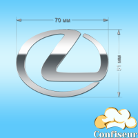 Топпер "Lexus" (срібний акрил)