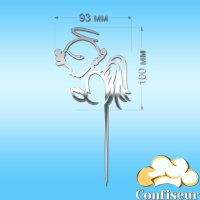Topper "Angel for Christening" (silver acrylic) Topper "Angel for Christening" (silver acrylic)