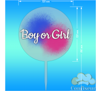 Топпер "Boy or Girl"-1 (білий акрил)