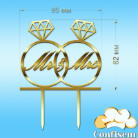 Topper "Mr&Mrs-9" (gold acrylic)