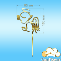 Topper "Angel for Christening" (gold acrylic) Topper "Angel for Christening" (gold acrylic)