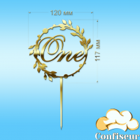 Топпер "One" №12 (золотий акрил)