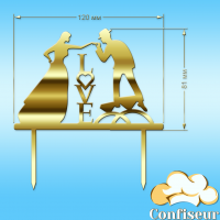 Topper "Wedding-9" (gold acrylic)