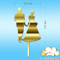 Topper "Wedding-2" (gold acrylic)