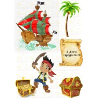 Вафельна картинка "Джейк і пірати Нетландії"-3