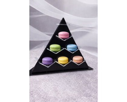 Вежа для макаронс на 18 шт. (Чорний та прозорий акрил)
