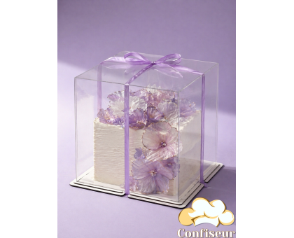 Упаковка Crystale Cube 200*200 мм, h200 мм (біле двп та прозорий пластик)