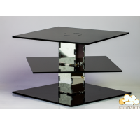 Стенд Кубик-Рубік на 3 яруси (Чорний та срібний акрил)