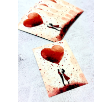 Листівка Силует з серцем №06  7*10см