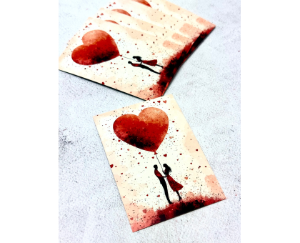 Листівка Силует з серцем №06  7*10см