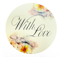 Наклейки "With love" №01  8 шт