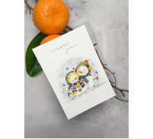 Листівка Родина сніговиків 7*10 см