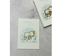 Листівка Родина сніговиків 7*10 см