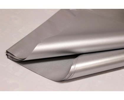 Metallized plain paper Tissue Italy - Silver №Z800A (3 pcs in a pack)