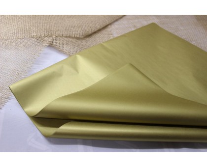 Металізований однобарвний папір Тішью Італія - ​​Золото №Z801A (3 шт в упаковці)