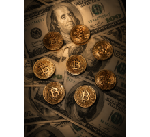 Шоколадні біткоіни  золоті 8 шт. 
