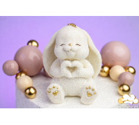 Шоколадна статуетка "Зайка Лайк" білий з золотом