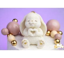 Шоколадна статуетка "Зайка Лайк" білий з золотом