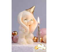 Шоколадна статуетка біла з золотом 