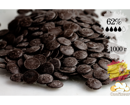 Шоколад чорний 62% Natra Cacao 1кг