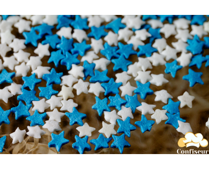 Sugar stars white and blue (75 grams)
