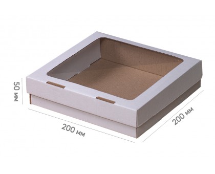 Коробка 200*200*50 біла з віконцем