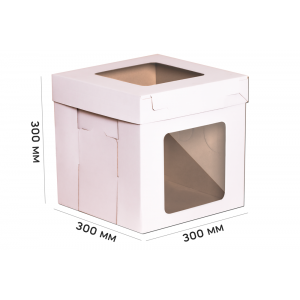 Коробка для торта 300*300*300 белая с крышкой