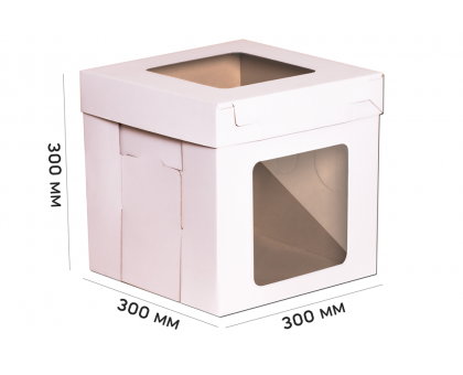 Коробка для торта 300*300*300 белая с крышкой