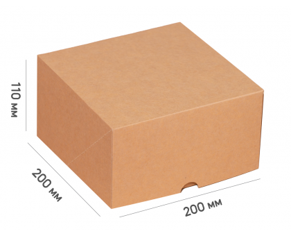 Бокс под капкейки – Крафт (на 4 шт.) 200*200*110 мм