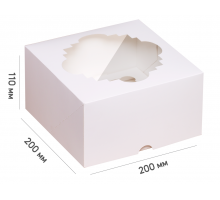 Box for cupcakes - White with window (4 PCs.) 200*200*105 мм