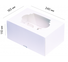 Box for cupcakes - White with window (6 PCs.) 240*165*110 mm