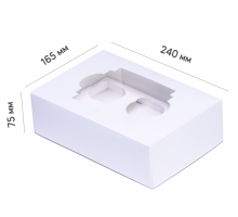 Box for cupcakes - White with window (6 PCs.) 240*165*75 mm