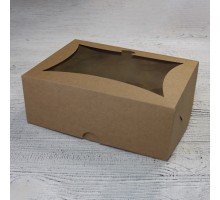 Box for 6 cupcakes with a window, Kraft, 240*180*90