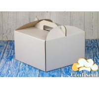Коробка для торта 250*250*150 біла з вікном