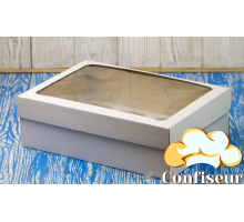 Box for 12 cupcakes 350 * 250 * 110 white with a window