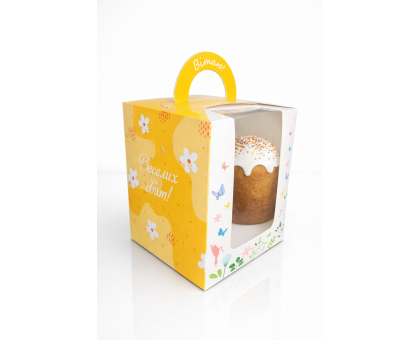 Коробка для паски 160*160*200 мм жовта